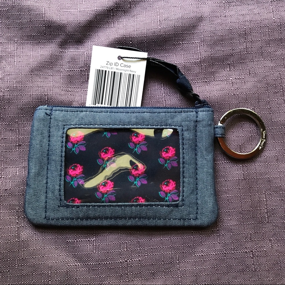 Vera Bradley NWT Moonlight Navy ID Key Zip Case